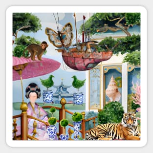 Flying boat chinoiserie Sticker